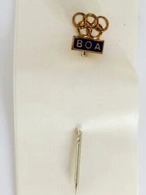 Gold BOA Pin with Navy Enamel